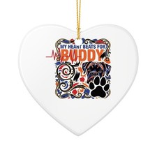 Custom Boxer Paw Print Heartbeat Ornament Personalized Pet Lover Easter Gift