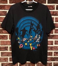 Vtg 90s LOONEY TUNES Warner Bros SHADOW T Shirt LARGE Mavin Martian TAZ Bugs EX 