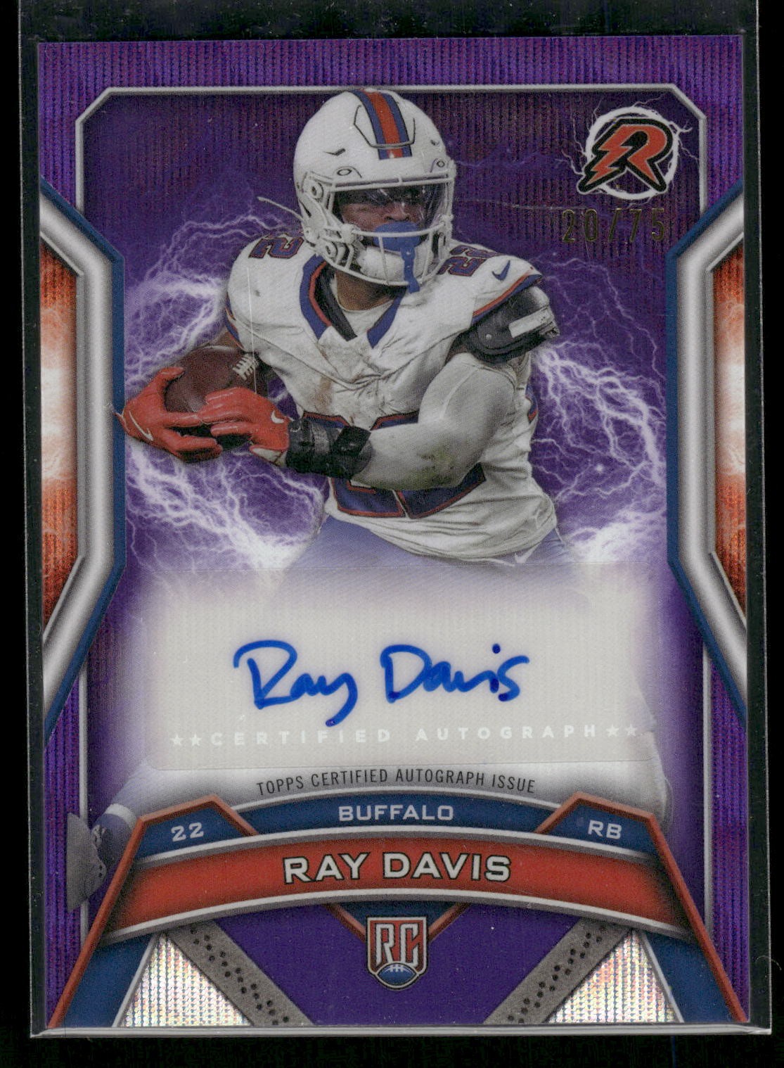 2024 Topps Resurgence #RRS-RD Ray Davis #/75 Signatures Purple Surge
