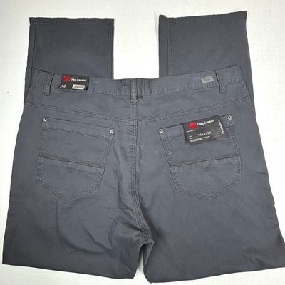 Oleg Cassini Mens Stretch Twill Pants 42 41X31 Gray Casual Chino Trousers NWT