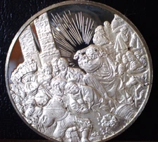 2 OZ Sterling Silver Art/Round First Edition Proof, "Rembrandt", 65.6 gram total