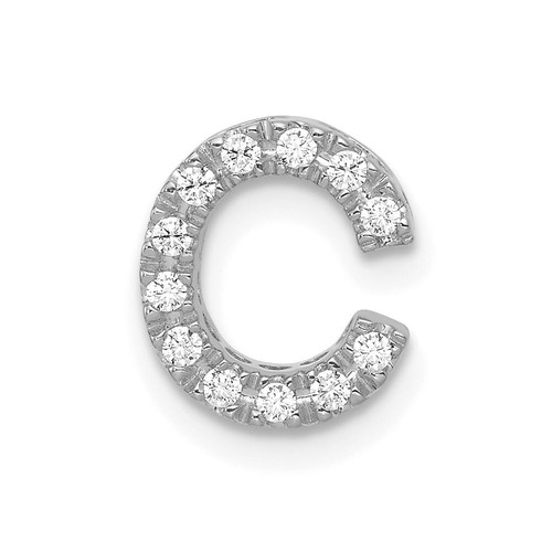 14k White Gold Diamond Initial C Charm - Bild 1 von 4
