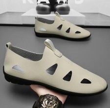 Mens Summer Breathable Hollow Flat Loafers Shoes Outdoor Hikiing Surfing Shoes