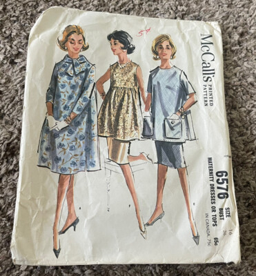 Vintage 1962 McCall's Pattern 6576 Maternity Dresses or Tops, Size 16 Bust  36 | eBay