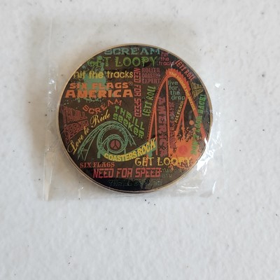 Six Flags Roller Coaster Magnet SCREAM  THRILL SEEKER NEED FOR SPEED, ETC. mt1