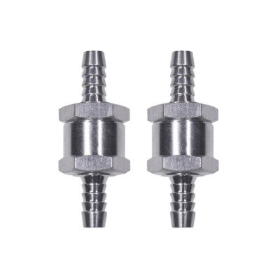 2Pcs 8mm 5/16'' Aluminium Fuel Non-return One Way Check Valve Oil Petrol Diesel