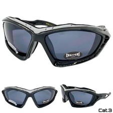 MOTORCYCLE BIKER Riding Driving Padded Protective SUN GLASSES Goggles Dark Lens