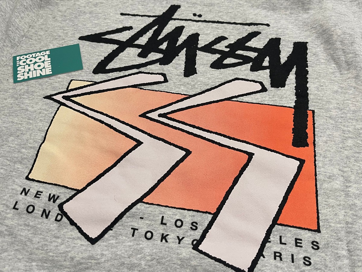 VINTAGE STUSSY SS LOGO WORLD TOUR LA TOKYO JAPAN HOODIE SWEATSHIRT