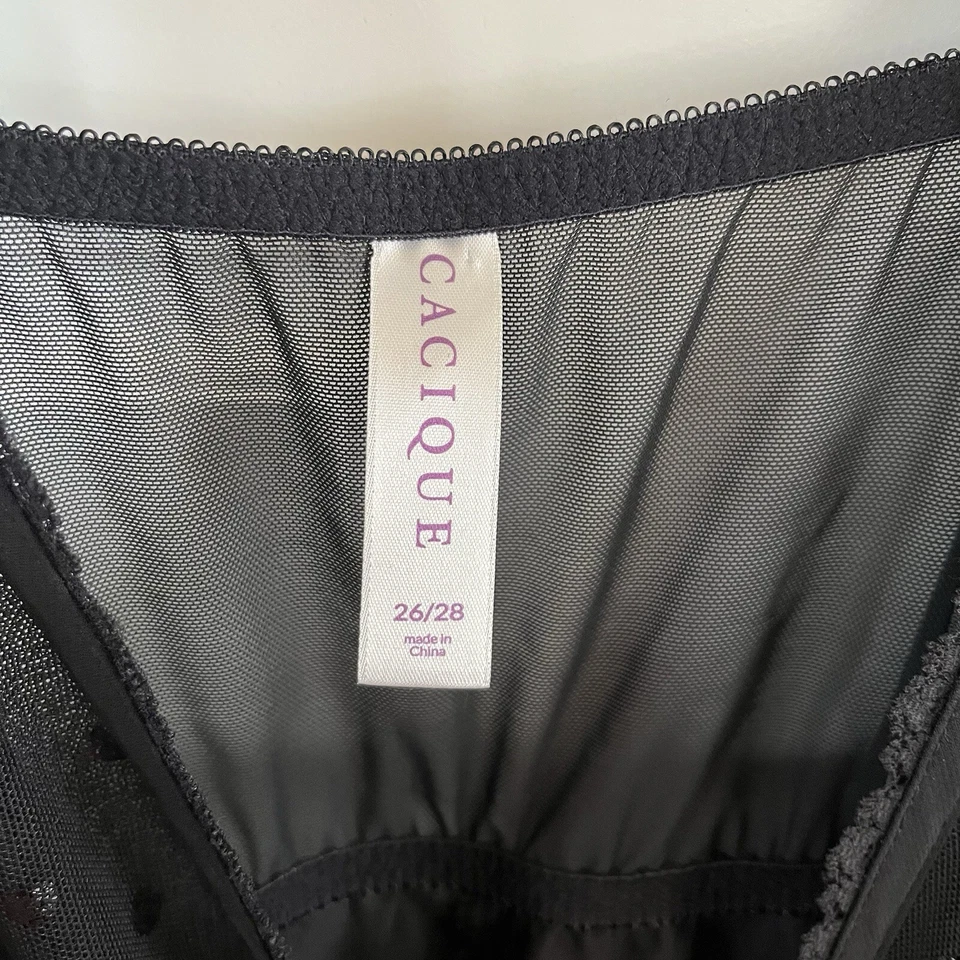 Camisón babydoll lencería lunares negro transparente cacique 26/28 Foto 4 de 4