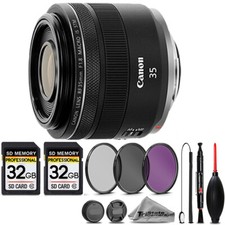 Canon RF 35mm IS Macro STM Lens  3PC FILTER  64GB STORAGE BUNDLE KIT