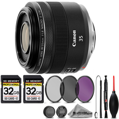 Canon RF 35mm IS Macro STM Lens  +3PC FILTER + 64GB STORAGE BUNDLE KIT