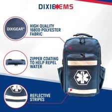 Dixie EMS Ultimate O2 Oxygen Backpack Jump Bag with Color Coded Detachable Pocke