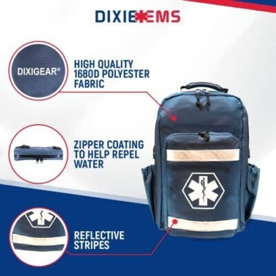#ad #ad Dixie EMS Ultimate O2 Oxygen Backpack Jump Bag with Color Coded Detachable Pocke $49.95
