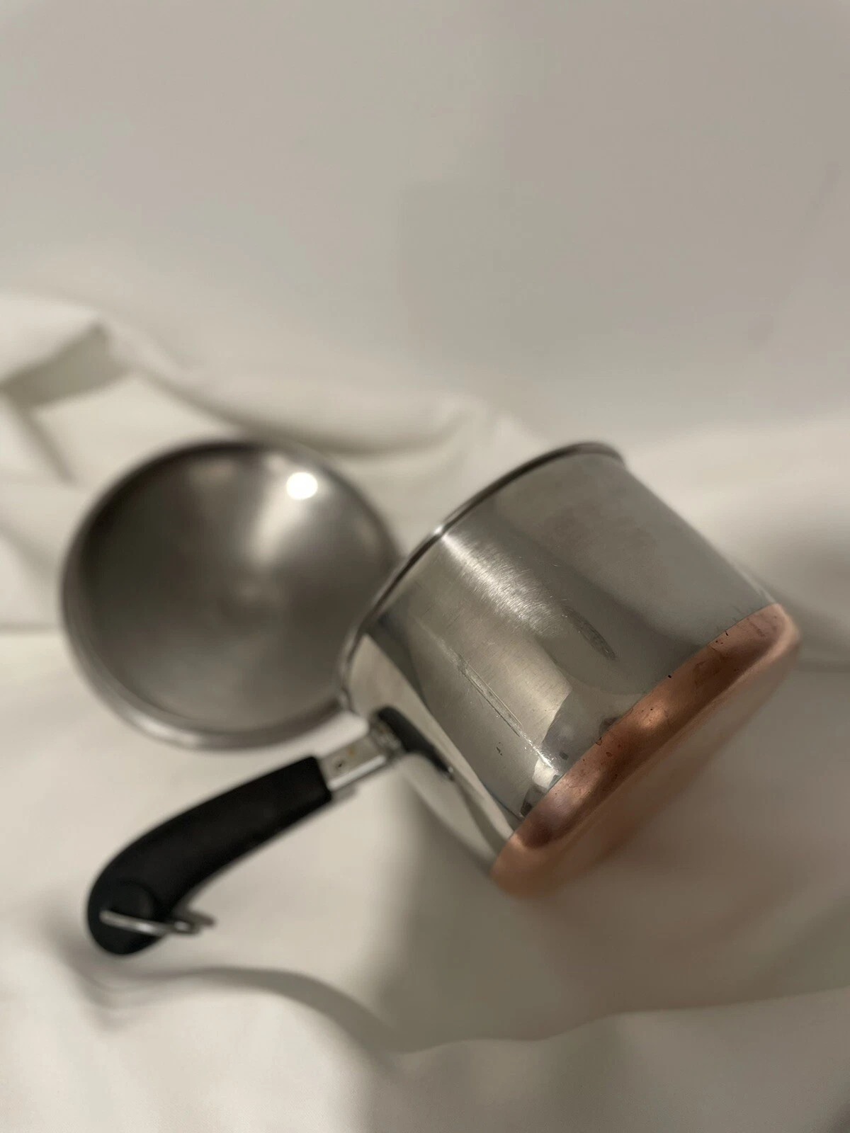Vintage 1801 Revere Ware 2 qt Copper Bottom Sauce Pan Pot Rome NY USA With Lid!