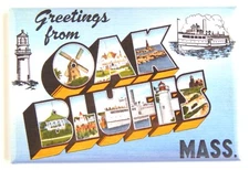 Greetings from Oak Bluffs Massachusetts FRIDGE MAGNET travel souvenir "style B"