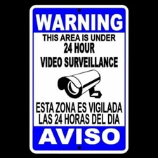 Spanish English Warning Protected By Video Surveillance Sign security SS005