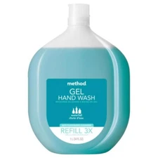 Method Gel Hand Wash Waterfall Scent 3x Refill Plant Based Cleansers 34 oz