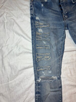 Amiri Denim Light Blue LOGO Print Jeans Size 30 | eBay