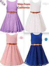 Girls Lace Dress Kids Casual Flower Girl Dress