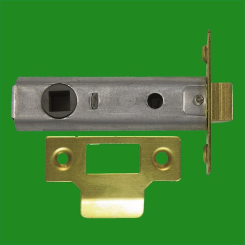 8x 78mm 3" Inch Brass Plated Internal Sprung Catch Tubular Mortice Door Latch - Picture 2 of 2