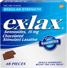 Regular Strength Chocolated Stimulant Laxative Constipation Relief Pills for Occ
