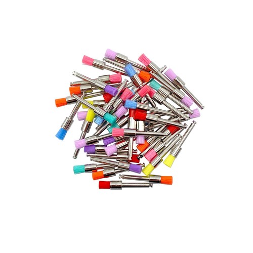 Lot De 100 Brosses De Polissage Dentaire Plates - Nylon Jetable - Pour Prophylaxie Dentaire