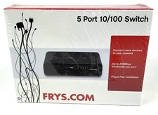 Fry's 5-Port Gigabit Ethernet Switch Five 10/100Mbps Auto-negotiation Ports New