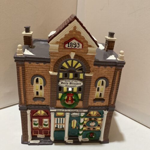 Department 56 Print Shop In Village News Hand Painted Ceramic Building #54259 - Picture 1 of 10