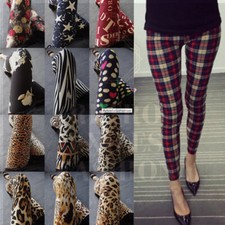 Latest Popular Fab Patterns Funky Check Flower Prints Women Tight Leggings Pants