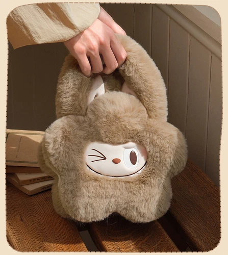 POPMART LABUBU THE MONSTERS Classic Series Plush Flower Bag LABUBU brown Handbag - Foto 2 di 3