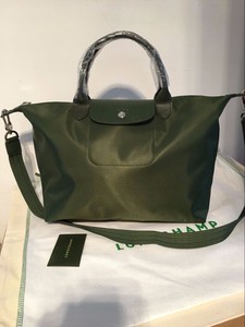 Details About Used Longchamp Le Pliage Neo Medium Handbag Moss Green