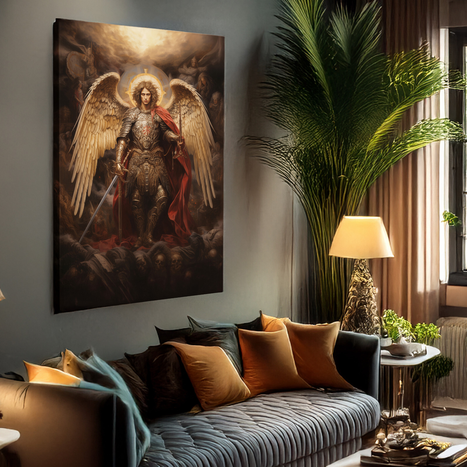 Archangel St. Michael Fine Art Print #1 Canvas Frame, Sacred Christian ...