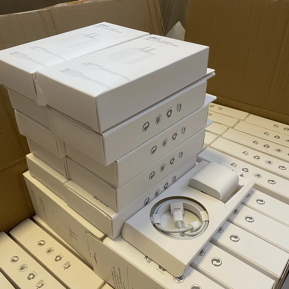 Lote a granel Adaptador de corriente 20W Cargador PD USB-C a iPhone Cable para Apple 13 12 11 X Foto 3 de 4