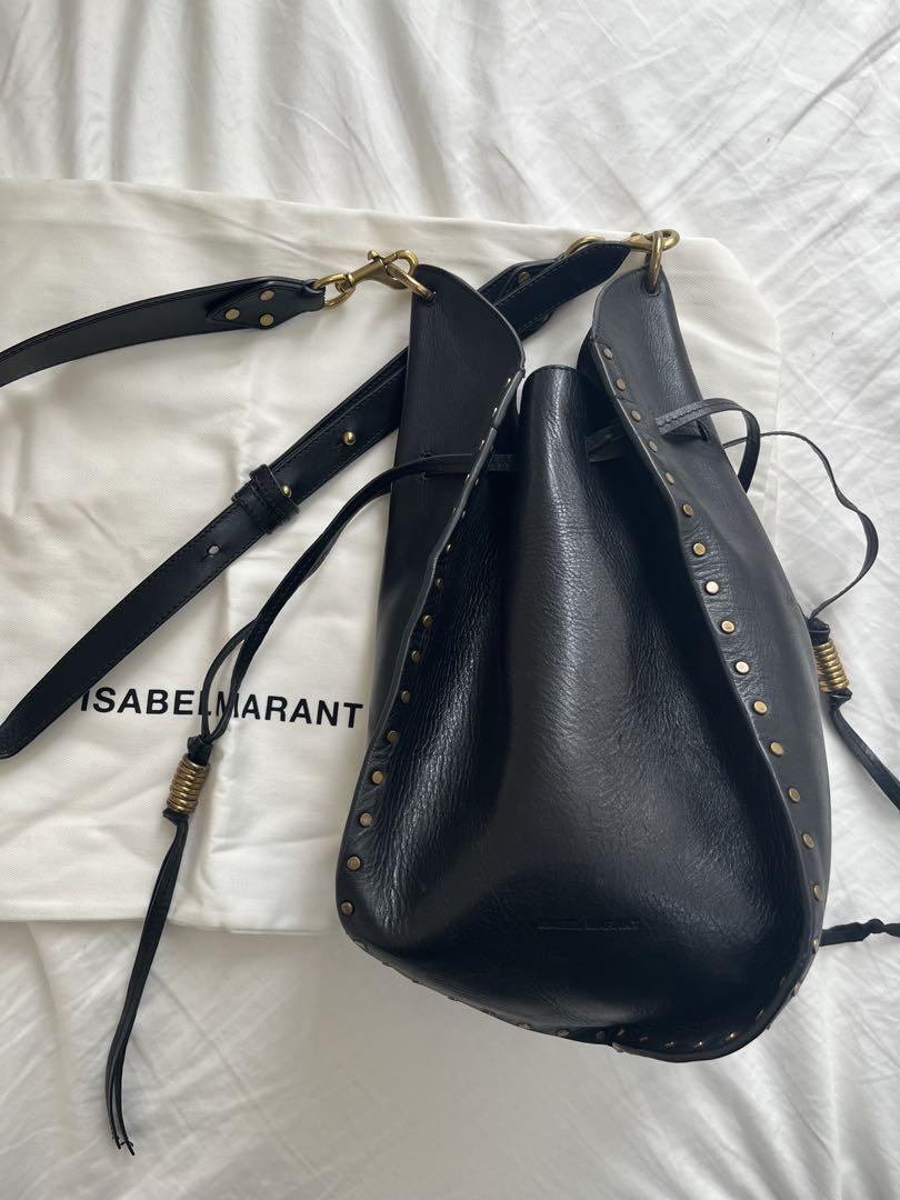 Isabel Marant Radja Shoulder Bag Drawstring Bag Gold Studs