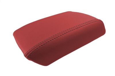 Fits 2003-2008 Hyundai Tiburon PVC Console Lid Pull Over Cover Red Black Stitch