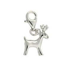 925 Silver Polished Deer Novelty Charm