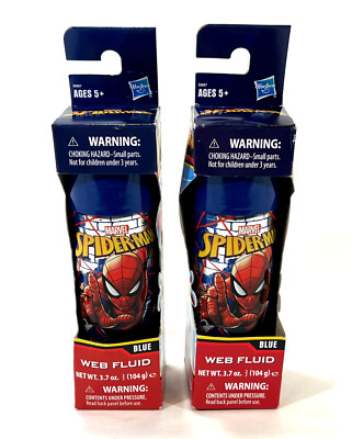 2 Packs Hasbro Marvel Spider Man Blue Web Fluid Refills 3.7 Oz