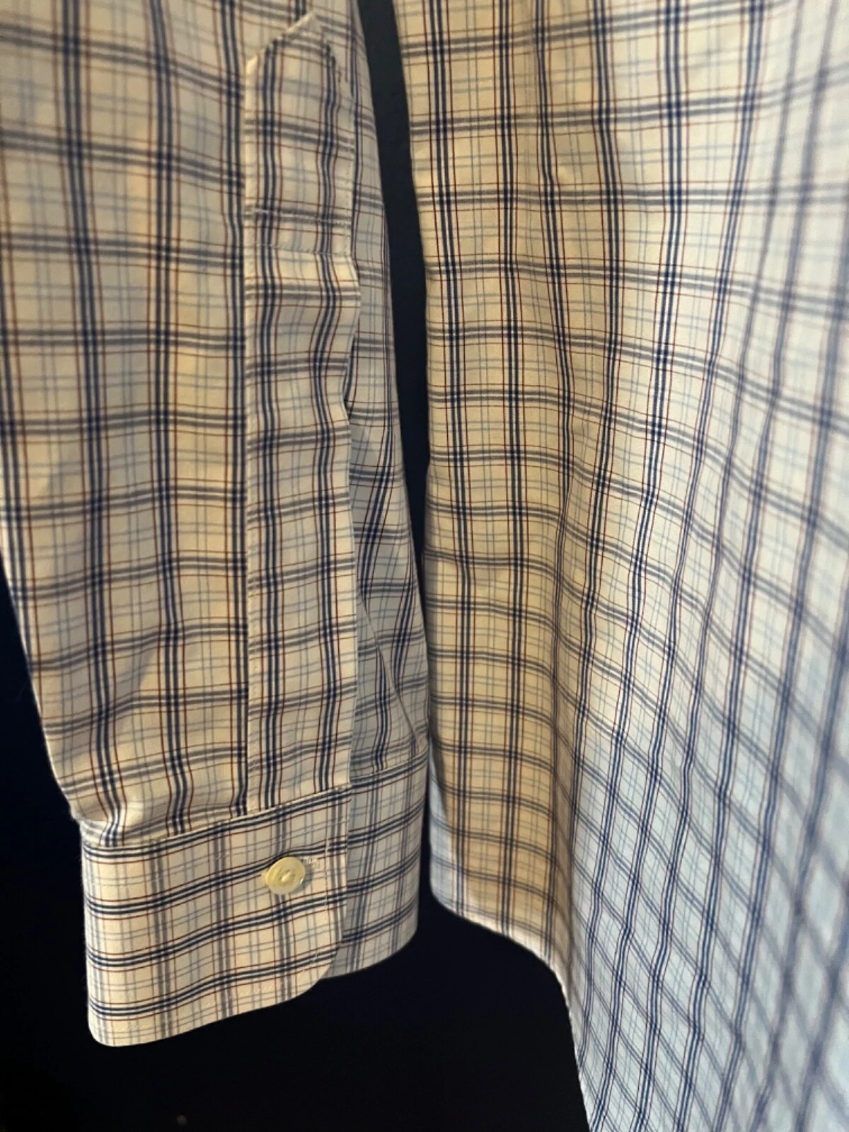 OFF WHITE Brooks Brothers Taglia 151 2 34 Camicia Abito Uomo 100% Cotone Americano Supima.Plaid