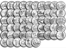 1999-2009 US State Quarters + Territories Uncirculated “P” ONLY Set of 56 coins