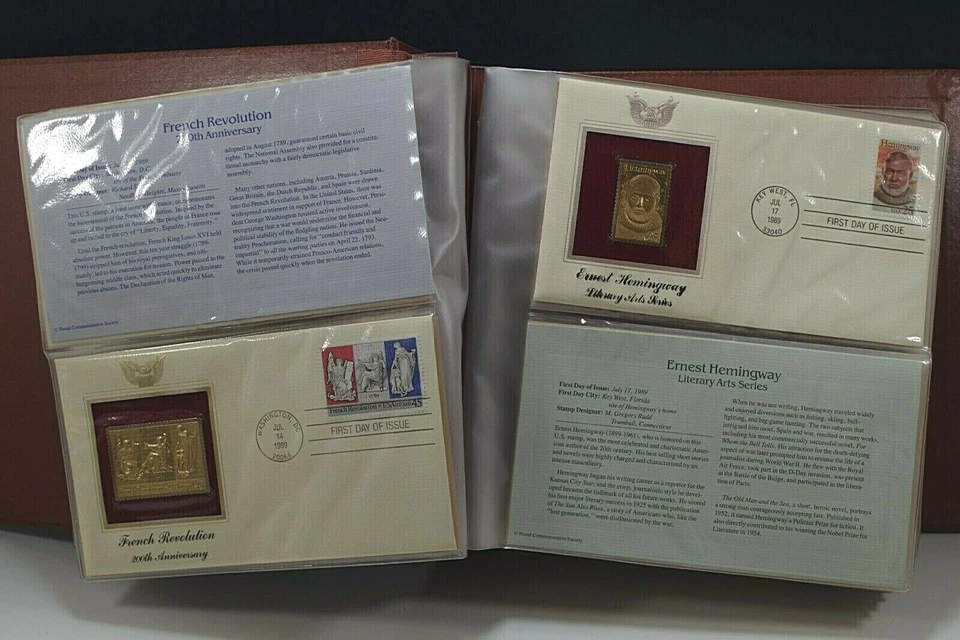 41 GOLDEN REPLICAS STAMPS ISSUE APR 6 1989/JUL 6 1990 SET 1st DAY COVER 22K GOLD - Image 3 of 4