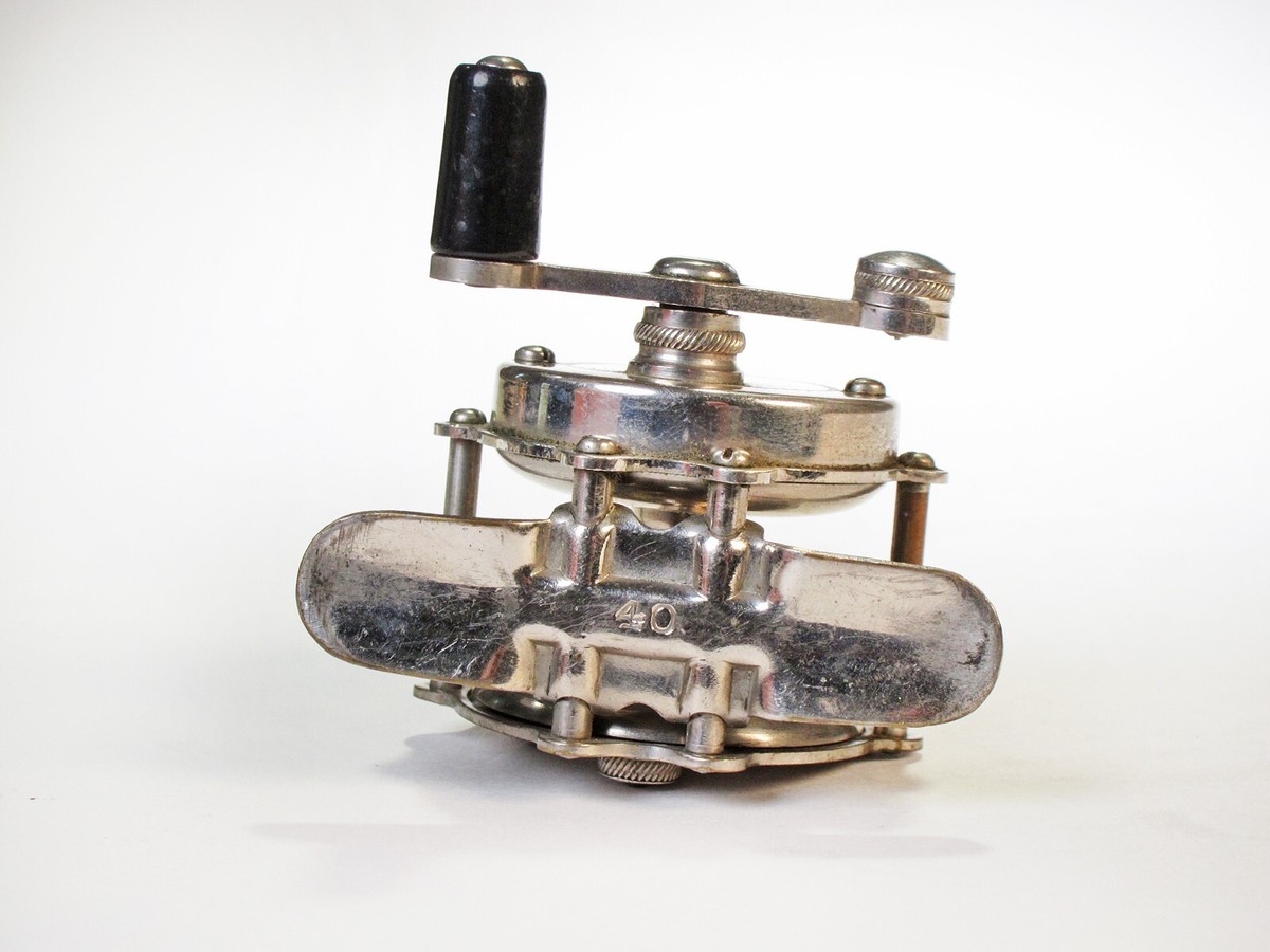 Vintage Fishing Reel, 40 Yard Bait Casting Unbranded Nickel Plate | eBay