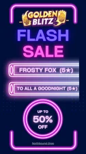 ⚡⚡⚡⚡⚡ Golden Blitz (Frosty Fox & To All A Goodnight) Go Monopoly Stickers ⚡⚡⚡⚡⚡