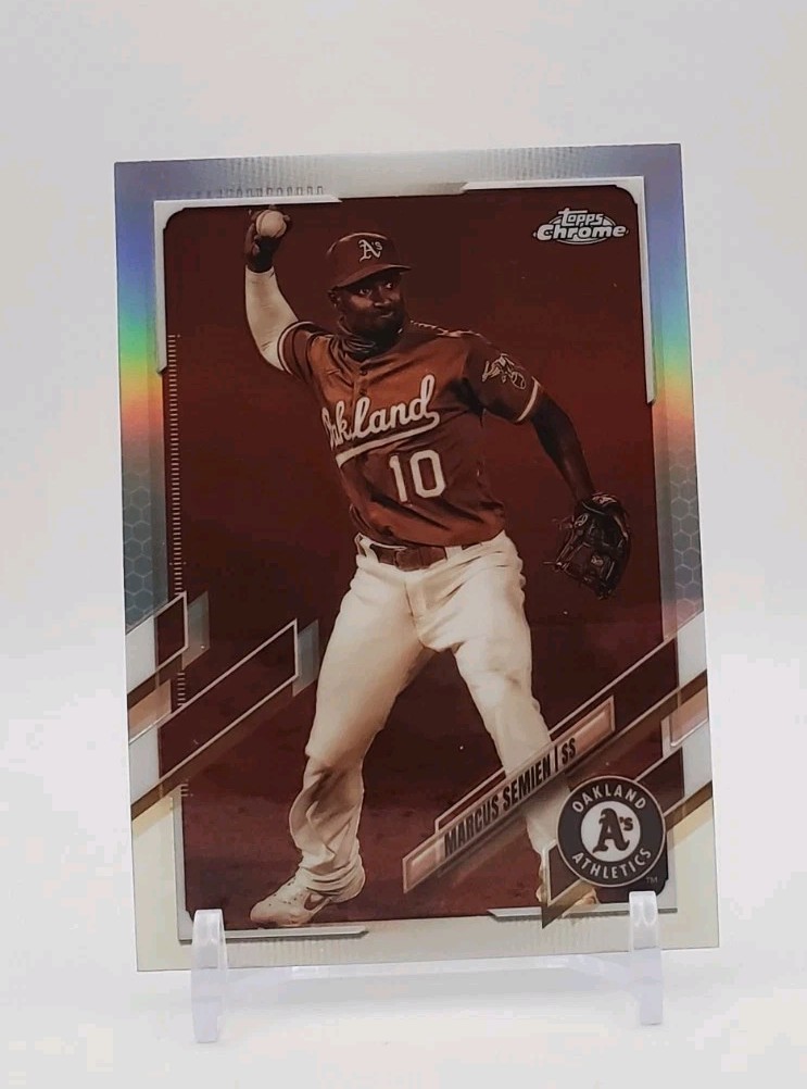 2021 Topps Chrome Marcus Semien #8 Sepia Refractor Oakland Athletics