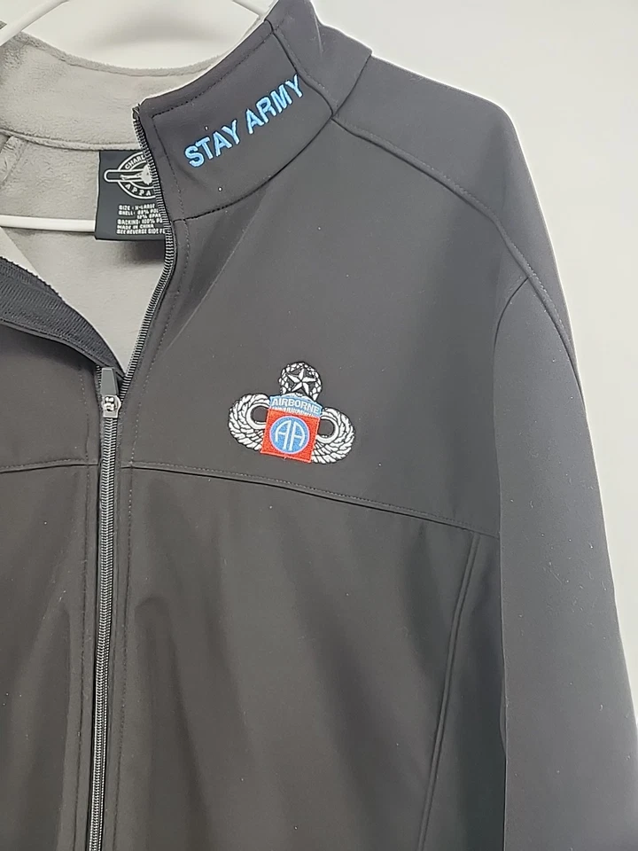 Charles River 服装:男式黑色羊毛衬里冬季夹克:XL Airborne — 第 2/4 张图片