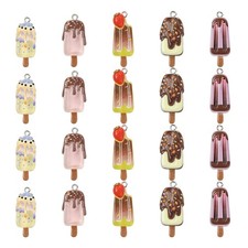 40PCS Resin Imitation Food Charms Cute Sweet Dessert Ice Cream Charms for DIY