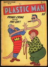Plastic Man 8 Quality Comics 1947 VG- Golden Age HTF L K 