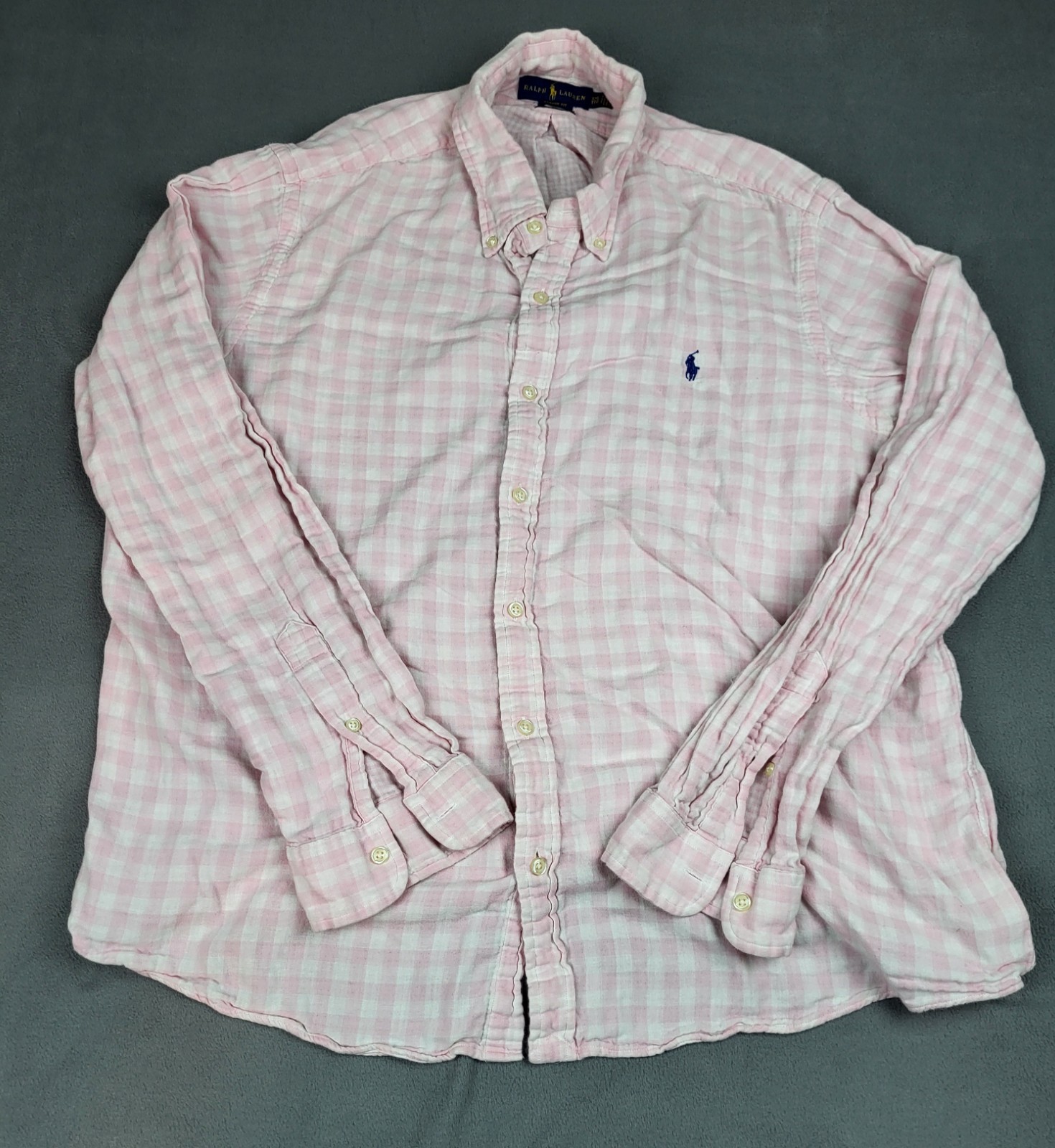 Ralph Lauren Oversized Shirt Womens XXL Pink Soft Untucked Fit Academia Preppy