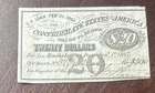 Authentic 1863 Confederate States $20 Bond Coupon - Jan 1 1867 Civil War CSA