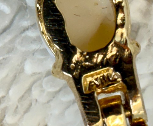 Vintage 14K Yellow Gold 3 Stone Opal & 2 Diamond Bracelet 7” 3.52g - Afbeelding 8 van 14