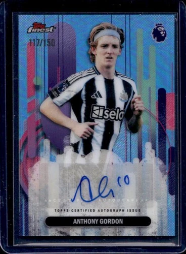 2025-26 Topps Finest Premier League Anthony Gordon Auto Sky Blue Refractor #/150